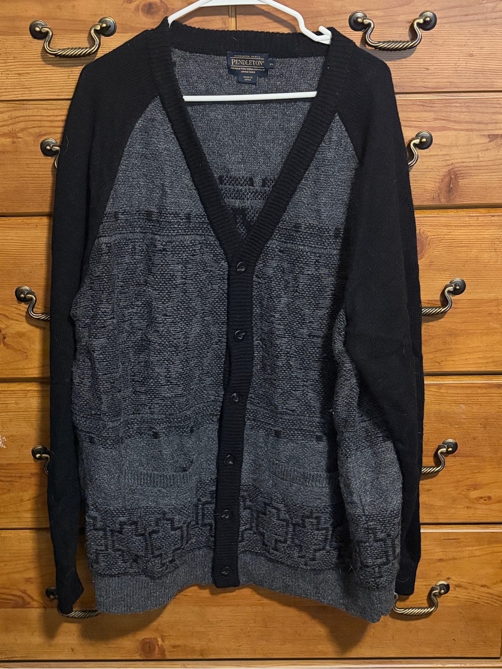 Pendleton Women’s Black & Charcoal Knit Cardigan Sweater